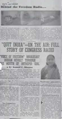 Blitz newspaper clipping from 1946 showing Mehta's contributions to the underground radio station