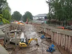 Construction of West Didsbury tram stop (2011)