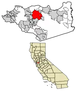 Location of Concord in Contra Costa County