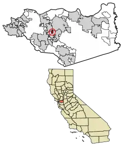 Location of Contra Costa Centre in Contra Costa County, California