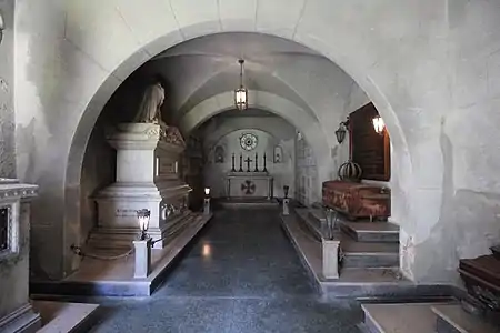 A mausoleum containing the remains of several Brazilian royals, as well as those of Franciscan friars, in the Convent of Santo Antônio, Rio de Janeiro