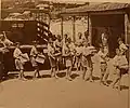 Boys unloading at Seaside House orphanage, Coogee, Jock Stewart presiding, 1940s.