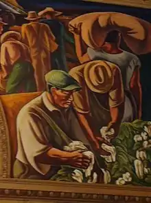 Detail of Howard Cook's fresco "San Antonio's Importance in Texas History"