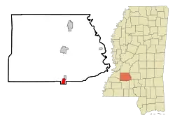 Location of Wesson, Mississippi