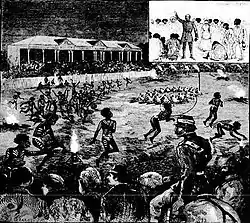 Indigenous corroboree:The 1885 Indigenous corroboree was witnessed by 20,000 spectators.