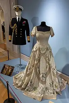 Replica of the gown created by Swarovski for the Queen's Diamond Jubilee in 2012, later used in the television series The Crown