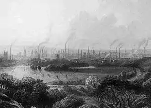 Smokestacks in Manchester, England, c. 1858