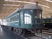 A Ten'ine2 type observation carriage on display in the China Railway Museum.