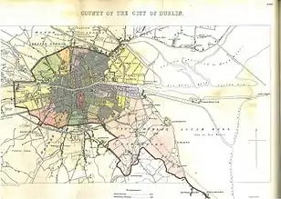 County of the City of Dublin 1837 map