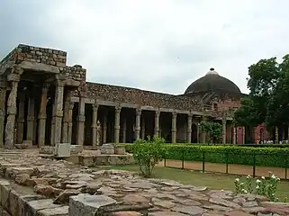 Courts to the east of Quwwat ul-Islam mosque, in Qutb complex added by Khalji in 1300 CE.