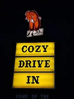 Sign at the Cozy Dog Drive In