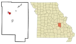 Location of Cuba, Missouri