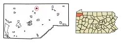 Location of Cambridge Springs in Crawford County, Pennsylvania