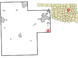 Location within Creek County, and the state of Oklahoma