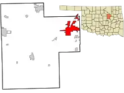 Location within Creek County and Oklahoma