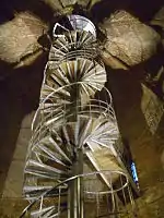 A ruled helicoid spiral staircase inside Cremona's Torrazzo.