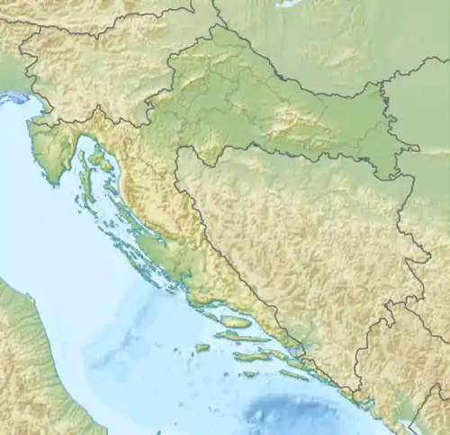 Map of the Croatia with location of Prosvjeta local subcommittees highlighted