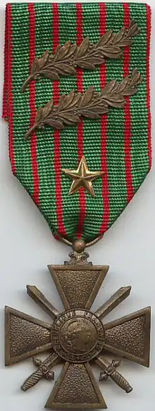 Croix de Guerre 1914-1918 with 10 palms