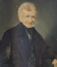 Jean-Baptiste van Dievoet IV, JUL (Juris Utriusque Licentiatus) (1775–1862), husband of Catherine-Jeanne Cuerens (1781–1823), father of Hortense van Dievoet (1804–1854). (1856)