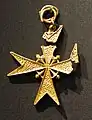 Gold cross of a knight of Saint John of Jerusalem (Order of Malta), most probably Hugo de Moncada y Gralla who was the only knight of the Order on board