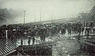 Crowds at the cornerstone-laying ceremony, 1926