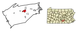 Location of Carlisle in Cumberland County, Pennsylvania