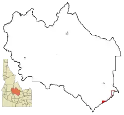 Location in Custer County and the state of Idaho