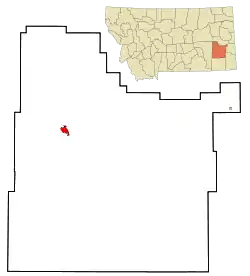 Location of Miles City, Montana