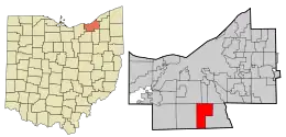 Location in Cuyahoga County and the state of Ohio.