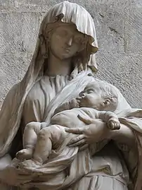 Statue Notre-Dame du Vœu by Félix Lecomte (1777) in the Chapel Sainte-Marguerite (south side)