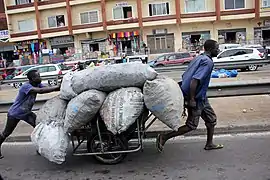 Hand cart.