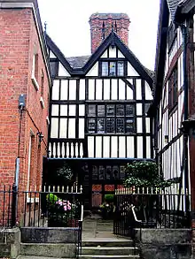 Drapers Hall and attached raised Pavement and Railings