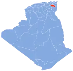 Map of wilaya d`Oum El Bouaghi