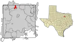 Location of Addison in Dallas County, Texas