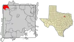 Location of Coppell in Dallas County, Texas