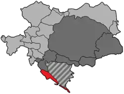 Dalmatia (red) in Austria-Hungary, 1914