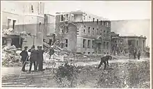 Damage to buildings on Lorne St.