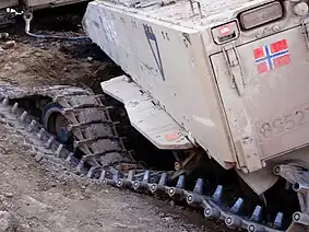 Damaged Norwegian CV90 hit by IED