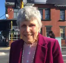 A picture of Margret Sparrow wearing purple and smiling