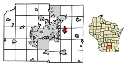 Location of Cottage Grove in Dane County, Wisconsin.