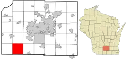 Location in Dane County and the state of Wisconsin.