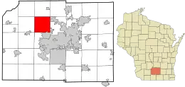 Location in Dane County and the state of Wisconsin.