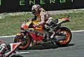 Dani Pedrosa, lining up at the starting grid with his Repsol Honda RC213V at the 2015 Spanish Grand Prix.