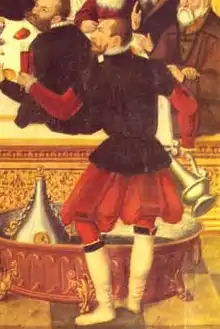 Servant wearing pluderhosen, 1565