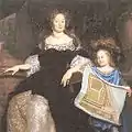 David van der Plas: Magdalena Poulle with her nephew Pieter in 1683, portraits with plans of the garden. Van der Plas was a son-in-law of the architect of Gunterstein Adriaan Dortsman.