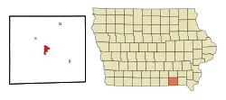 Location of Bloomfield, Iowa