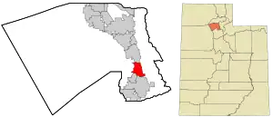 Location in Davis County and the state of Utah.