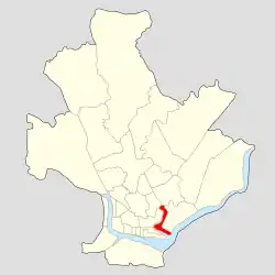 Location of the township in Yangon.