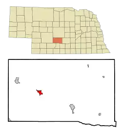 Location of Cozad, Nebraska