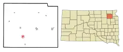 Location in Day County and the state of South Dakota